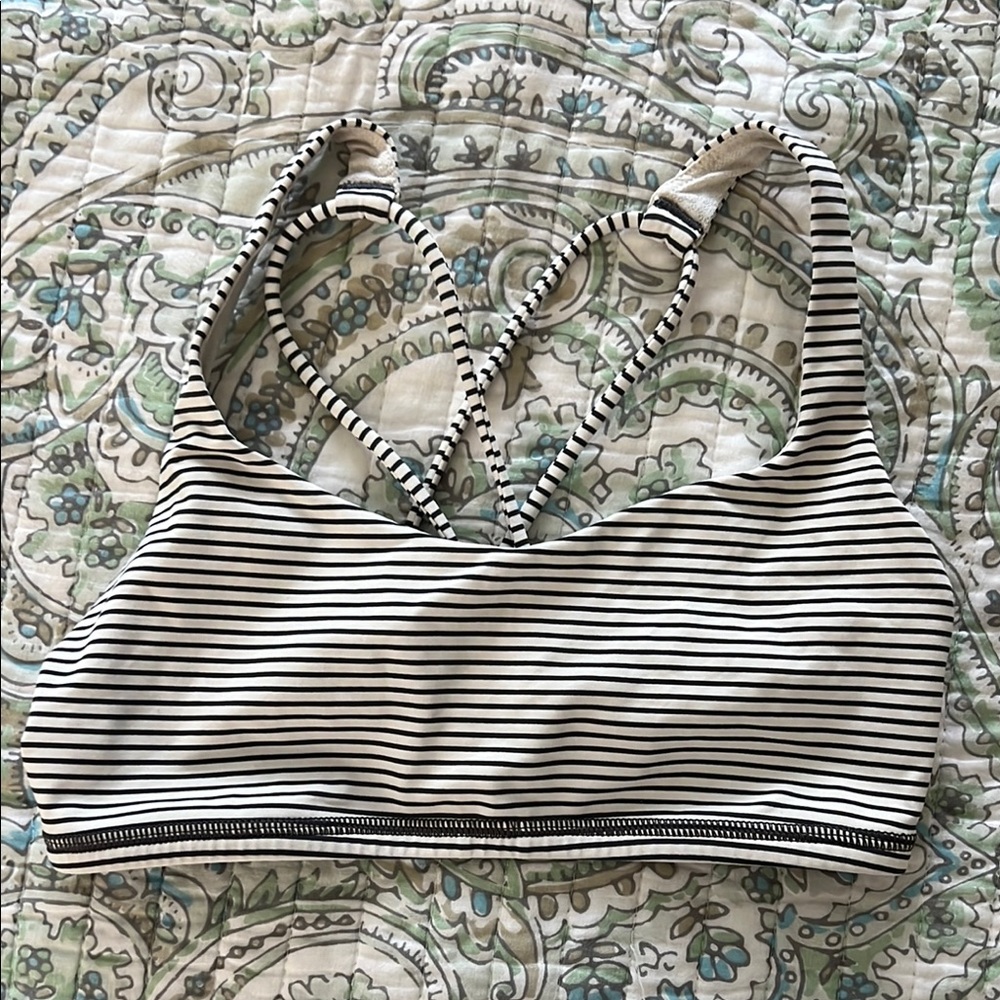 Lululemon Striped Strappy Sports Bra